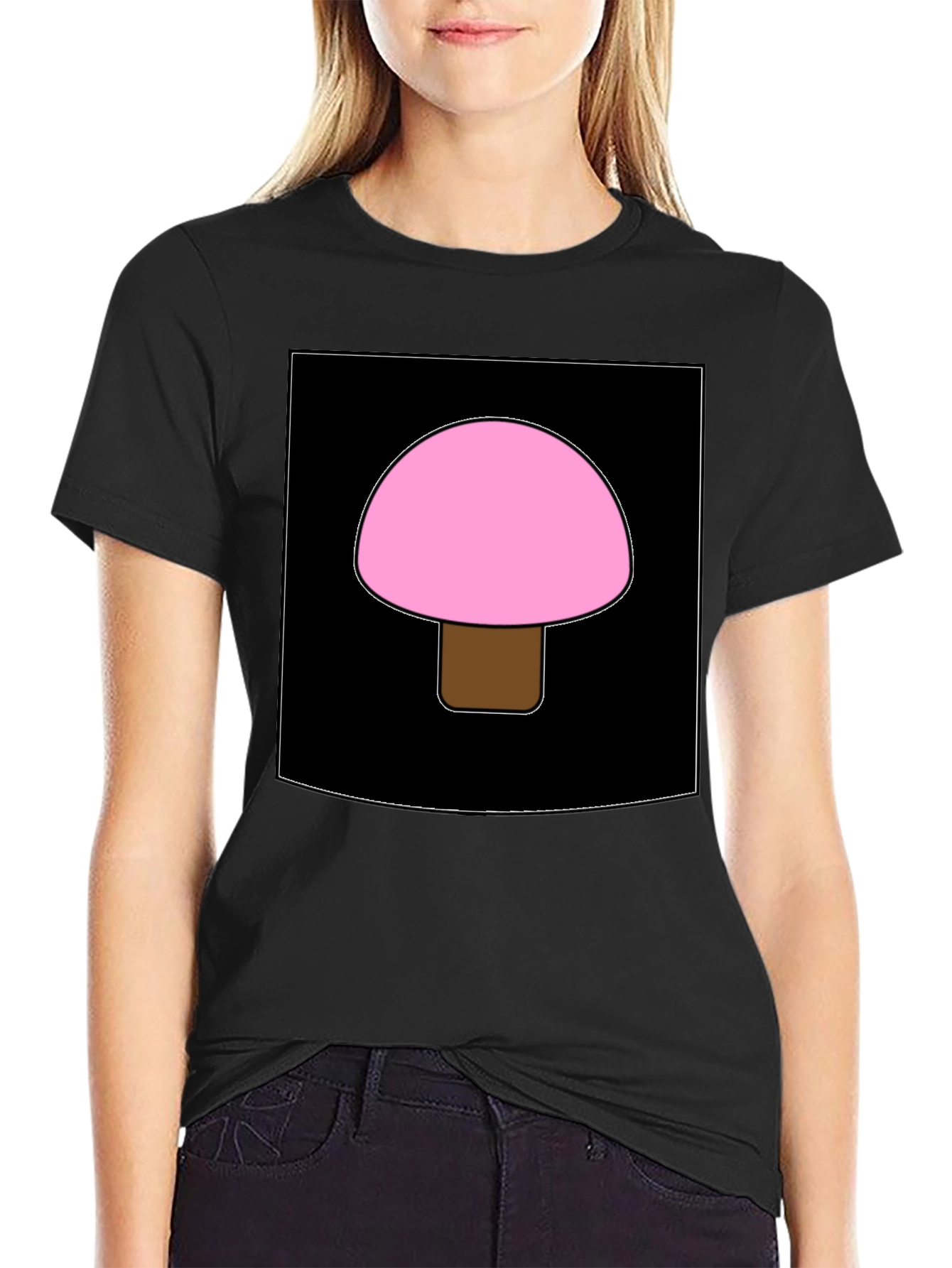 Pink Mushroom Graphic Tee - Unique Design