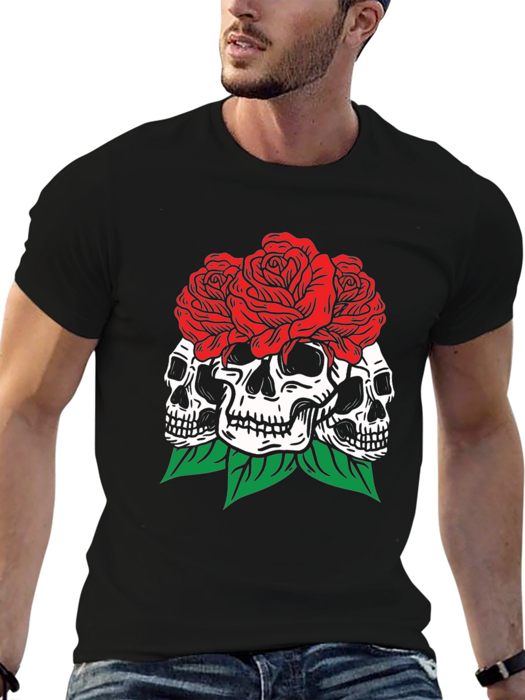 Skull & Roses Graphic T-Shirt