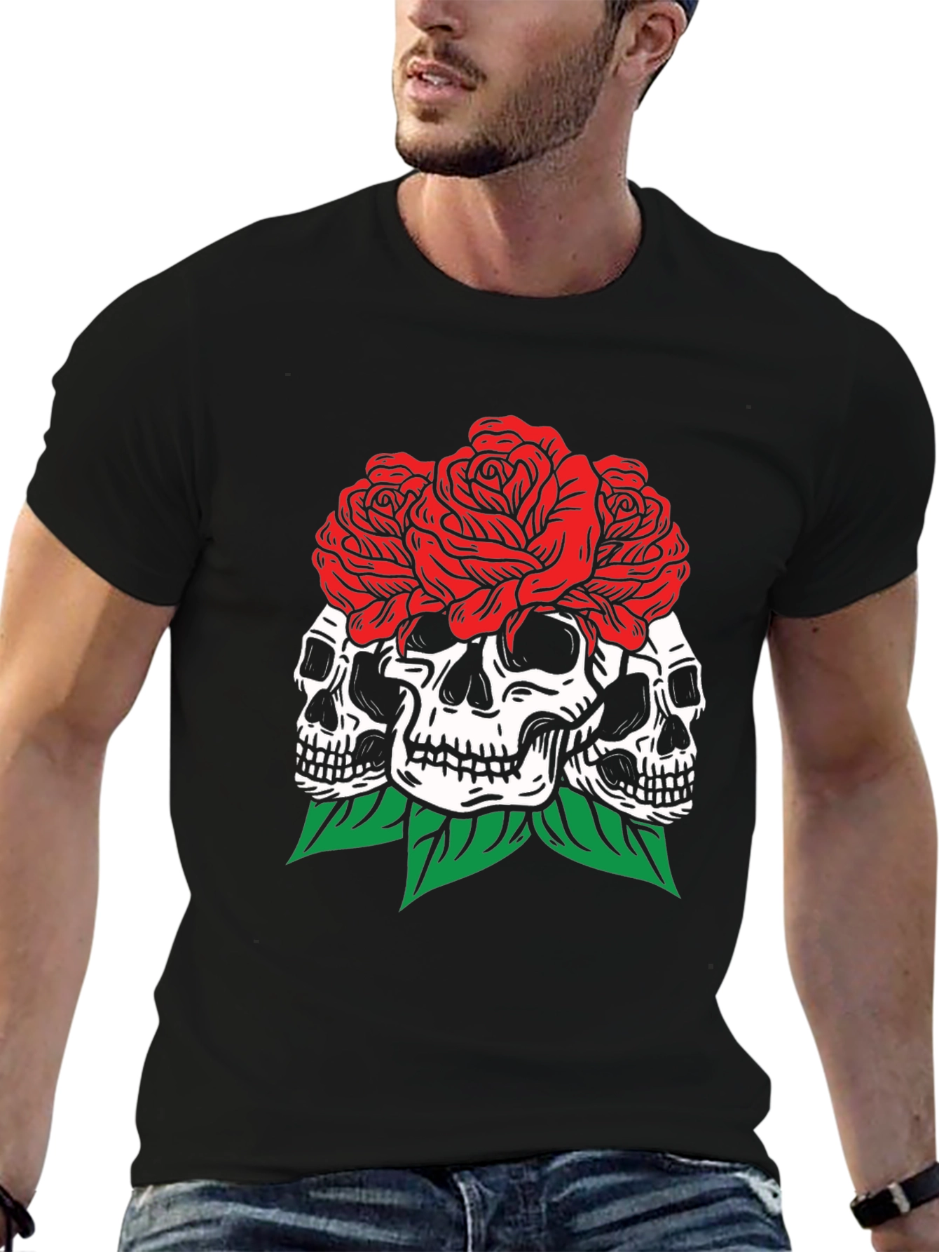 Skull & Roses Graphic T-Shirt