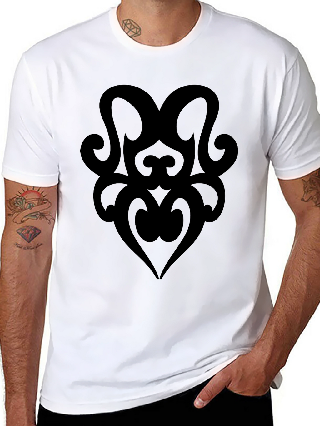 Tribal Heart Graphic Black T-Shirt