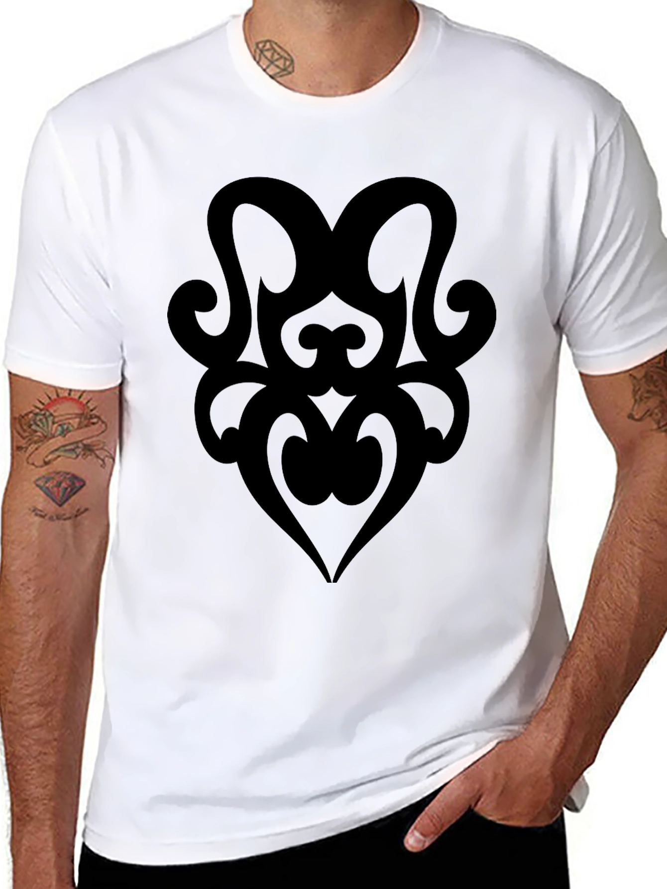 Tribal Heart Graphic Black T-Shirt