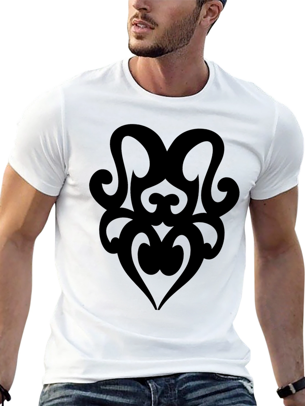 Tribal Heart Graphic Black T-Shirt