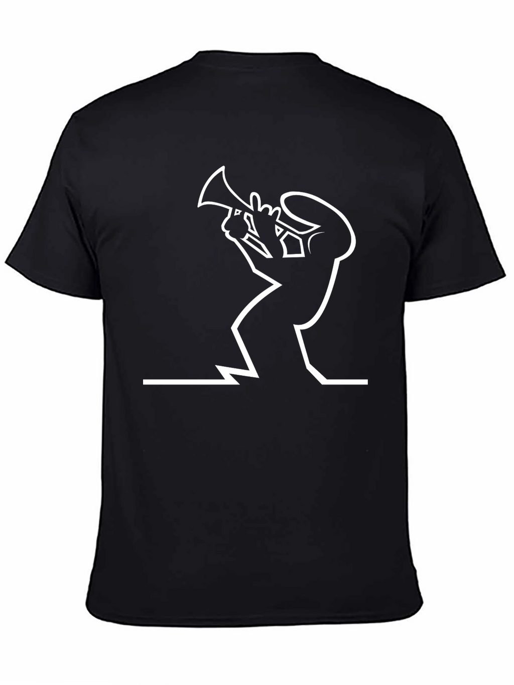 Jazz Trumpet Player Graphic Tee - Black Cotton T-Shirt