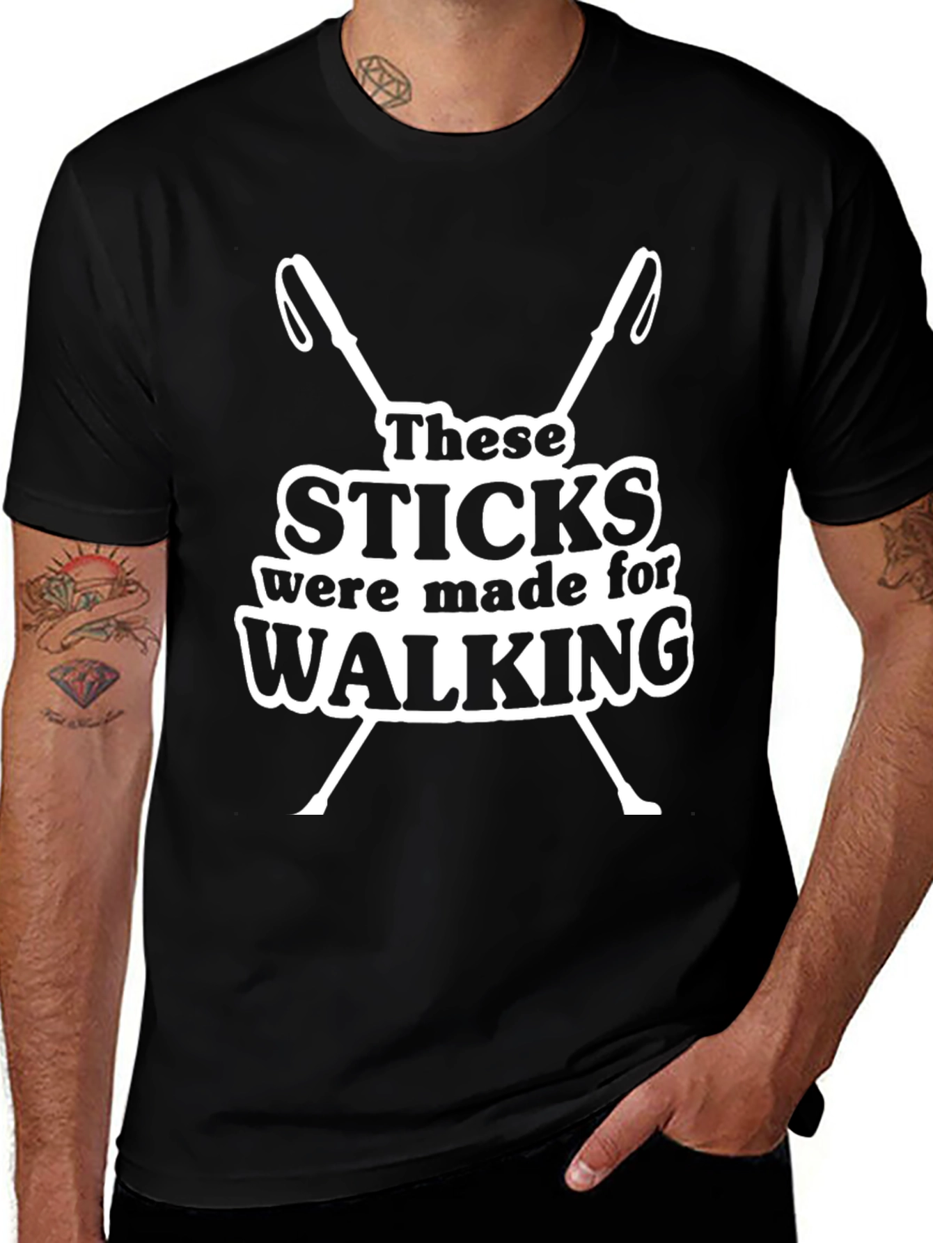 Funny Walking Sticks T-Shirt - These Sticks Were Made For Walking