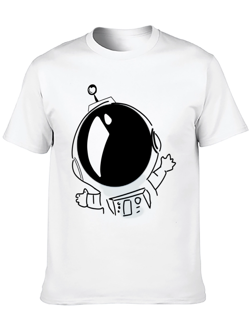 Astronaut Graphic T-Shirt - Black Crew Neck Tee