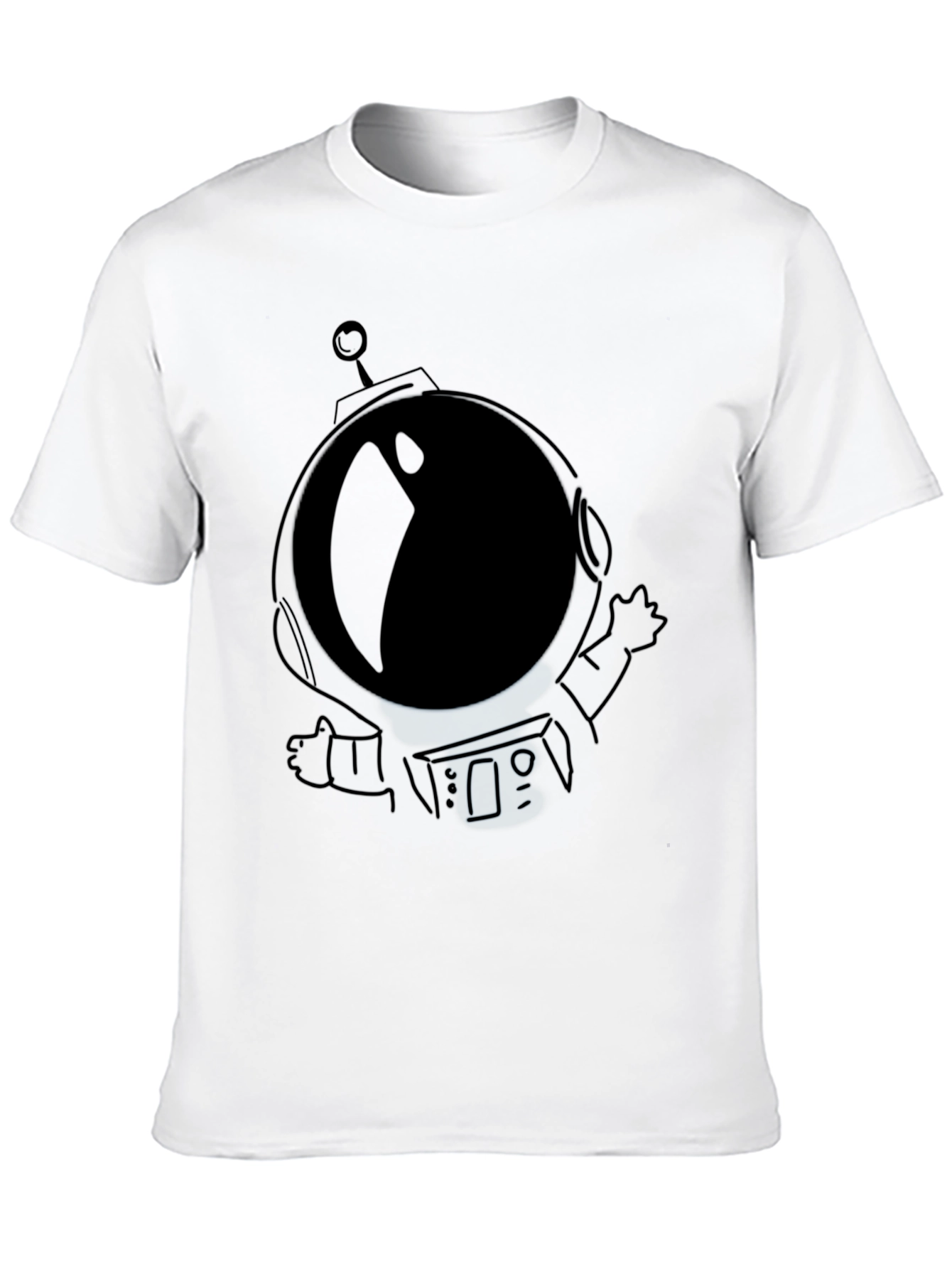 Astronaut Graphic T-Shirt - Black Crew Neck Tee