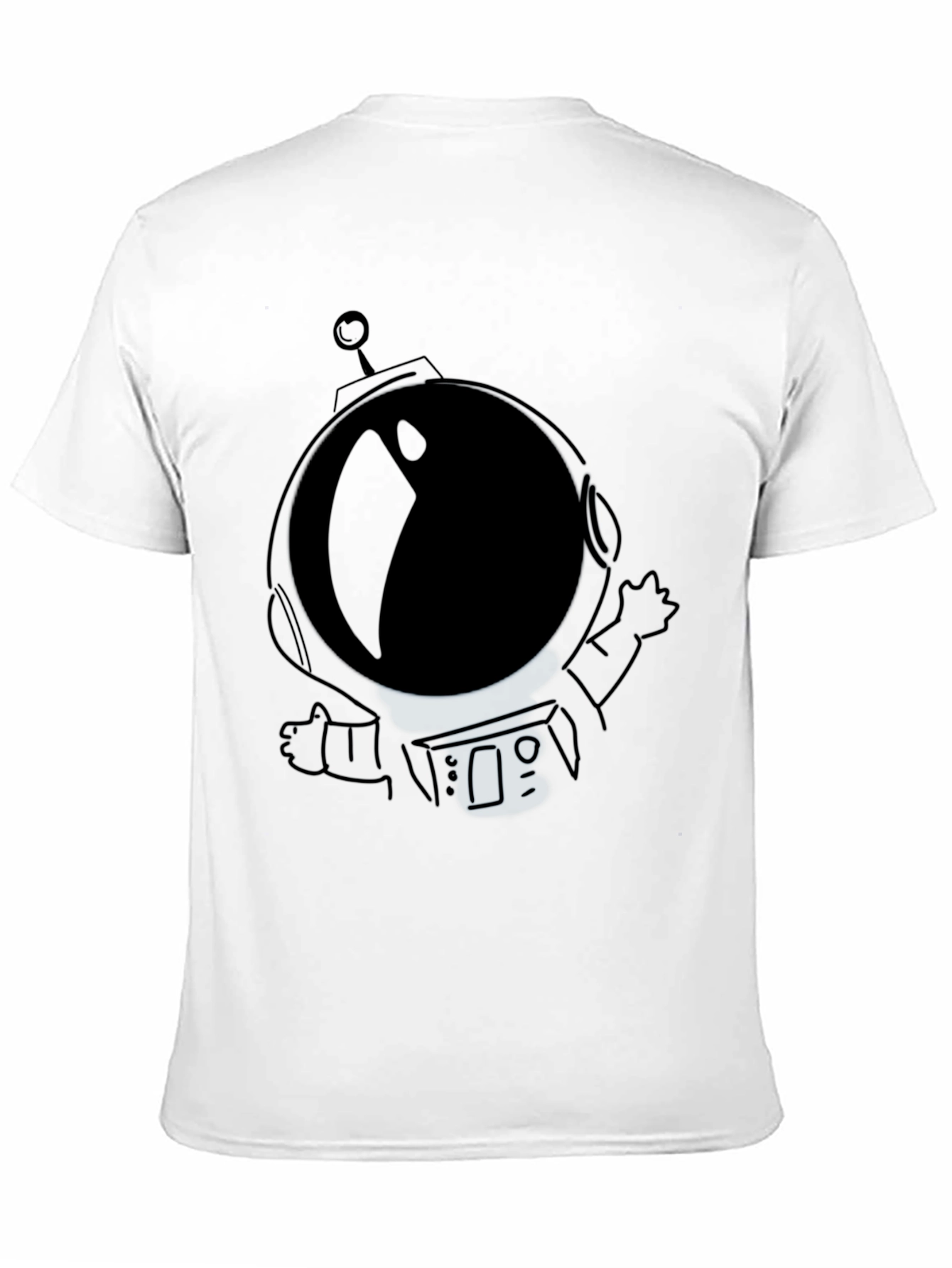 Astronaut Graphic T-Shirt - Black Crew Neck Tee