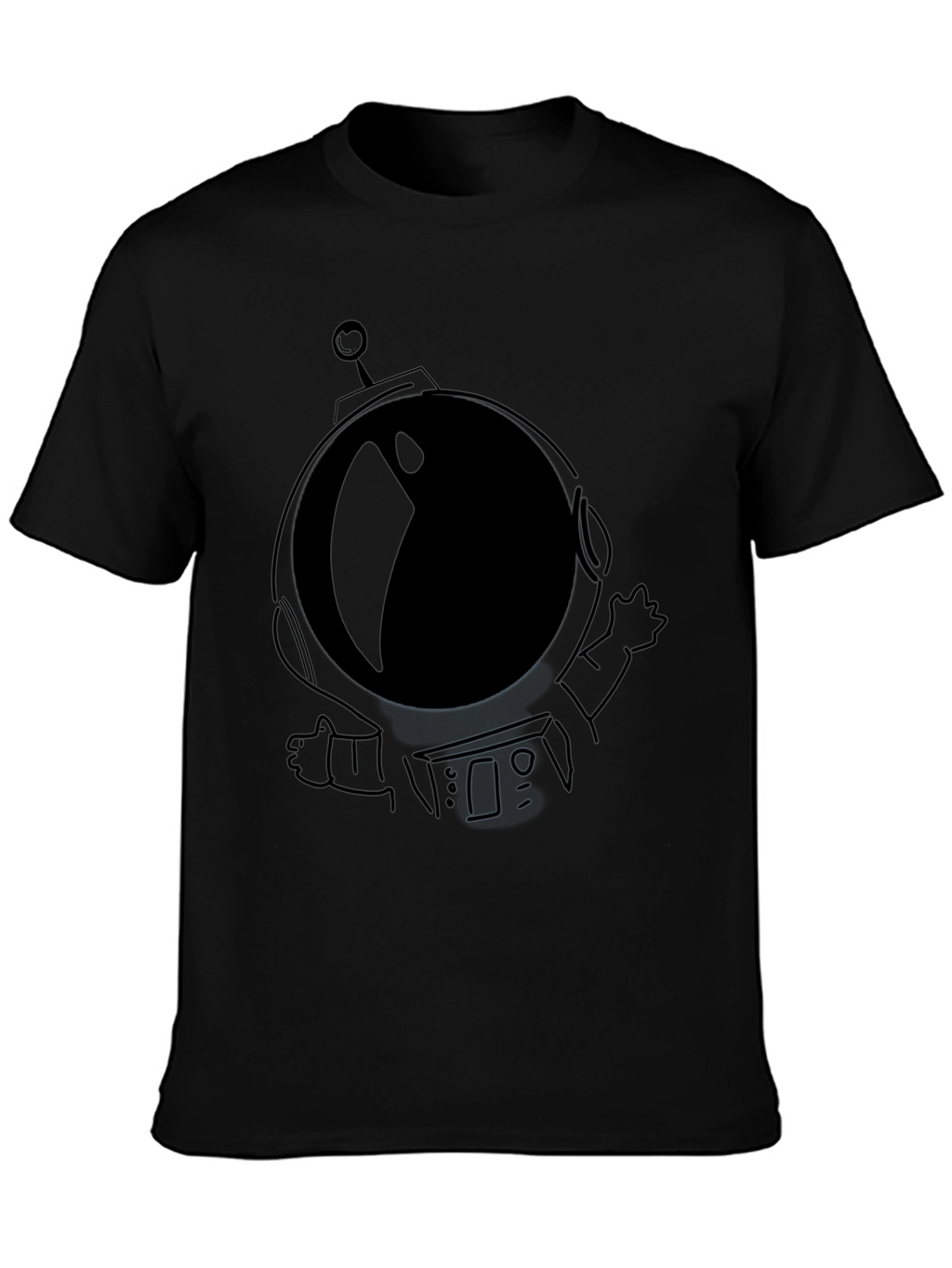 Astronaut Graphic T-Shirt - Black Crew Neck Tee