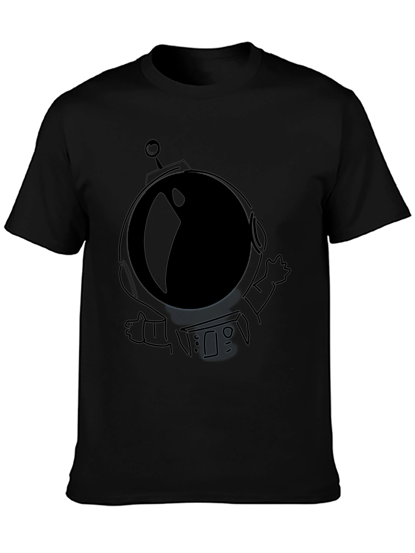 Astronaut Graphic T-Shirt - Black Crew Neck Tee