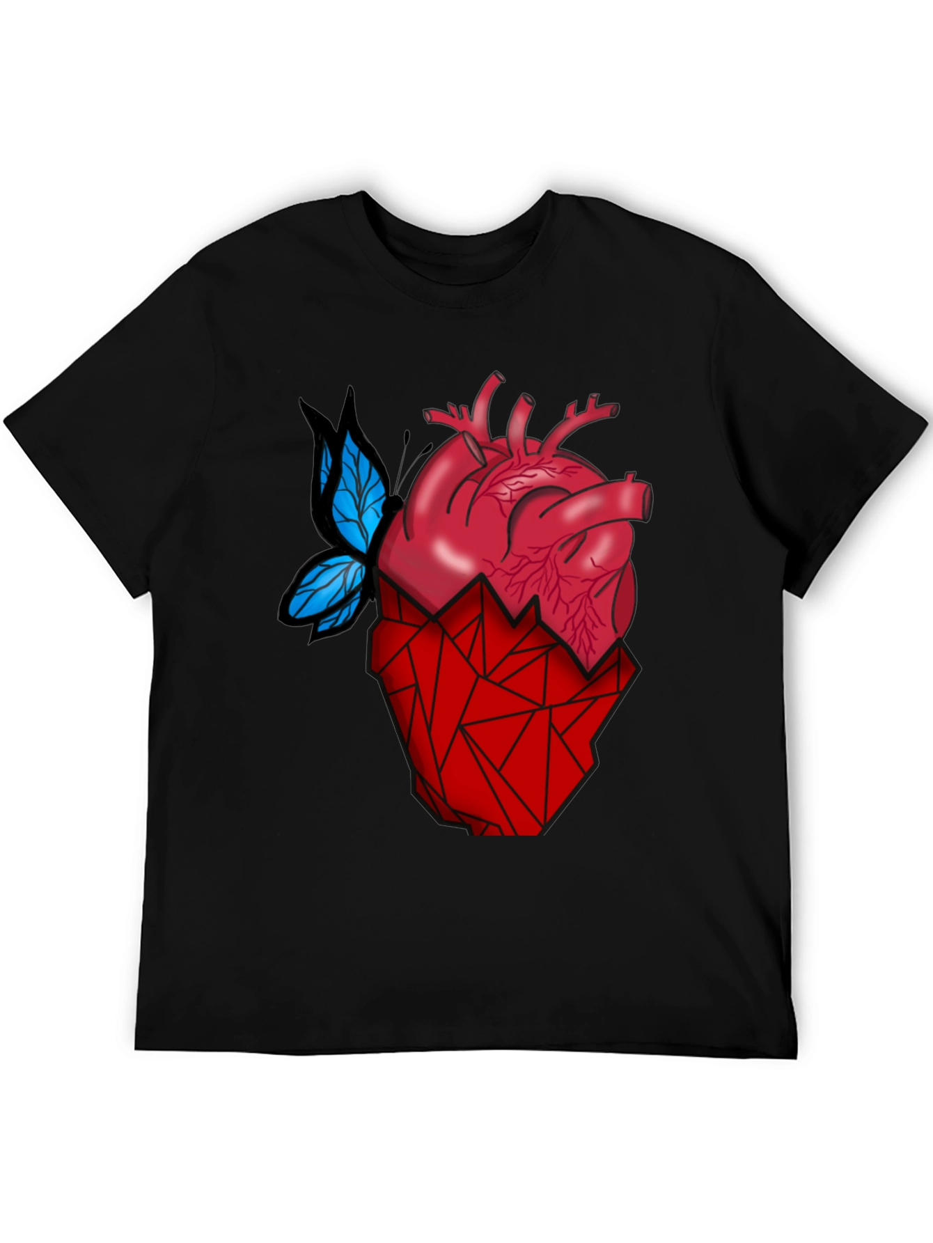 Anatomical Heart & Butterfly T-Shirt - Modern Graphic Tee