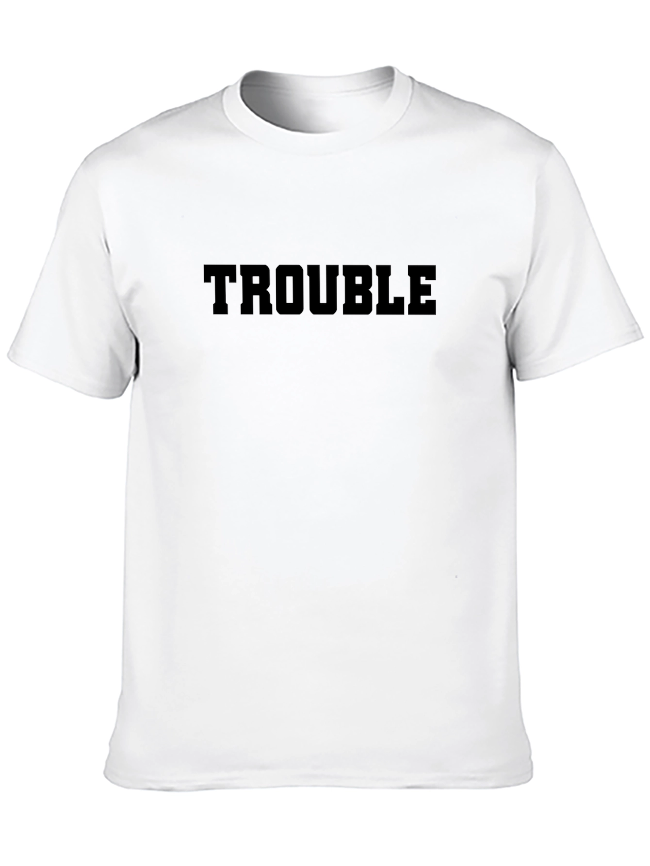 Trouble Tee - Black Cotton Graphic T-Shirt