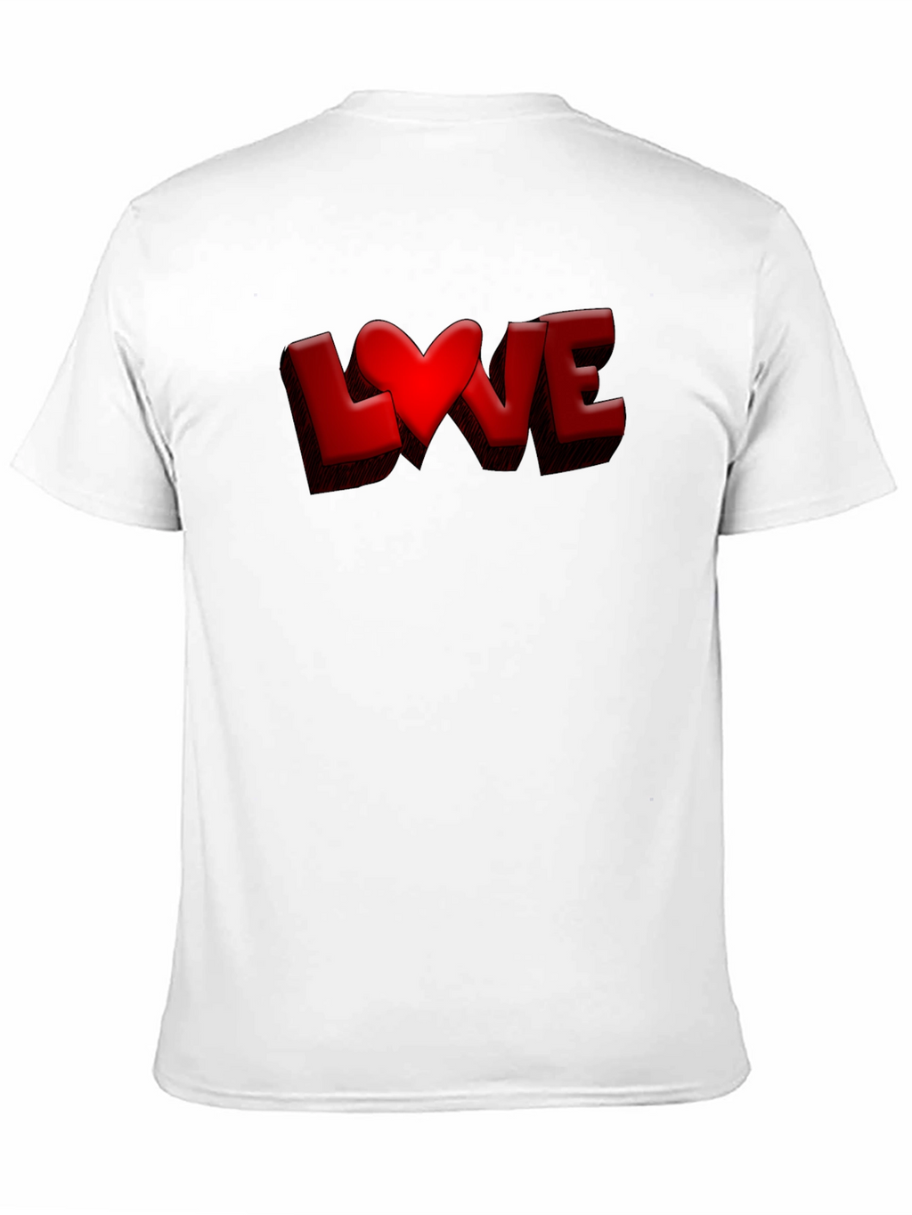 Love Heart Graphic Tee - Black Casual T-Shirt