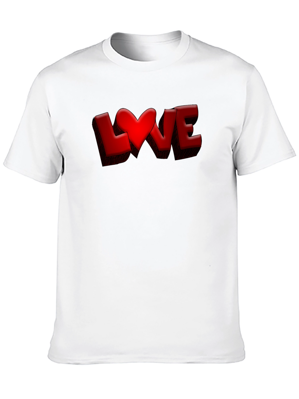 Love Heart Graphic Tee - Black Casual T-Shirt