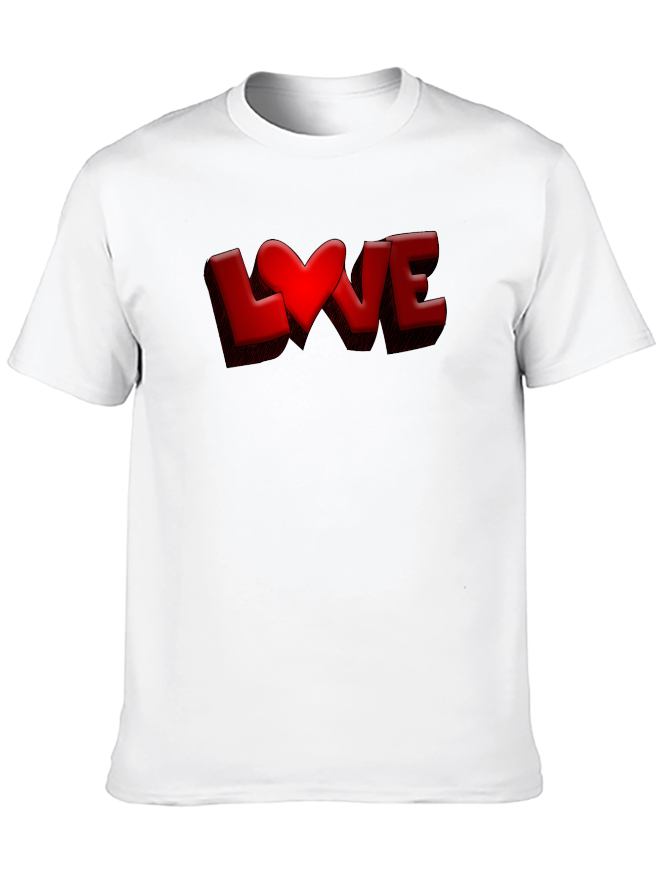 Love Heart Graphic Tee - Black Casual T-Shirt