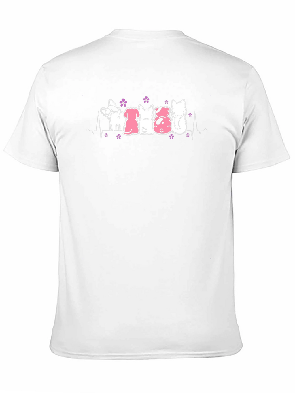 Cute Dogs Heartbeat T-Shirt - Black Cotton Tee