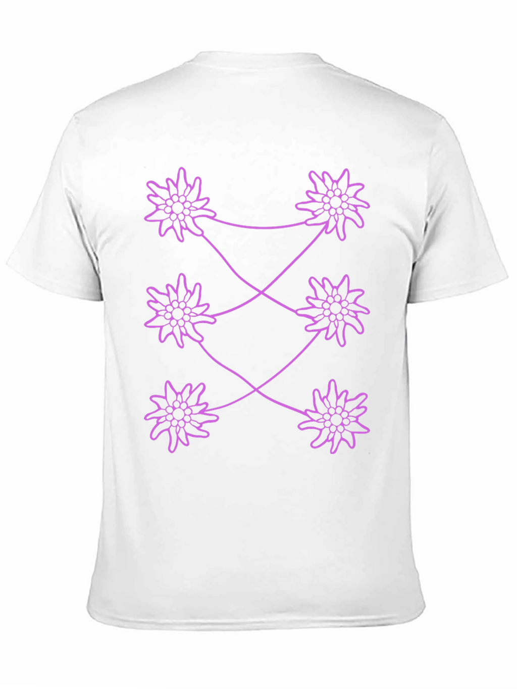 Edelweiss Pattern Black T-Shirt