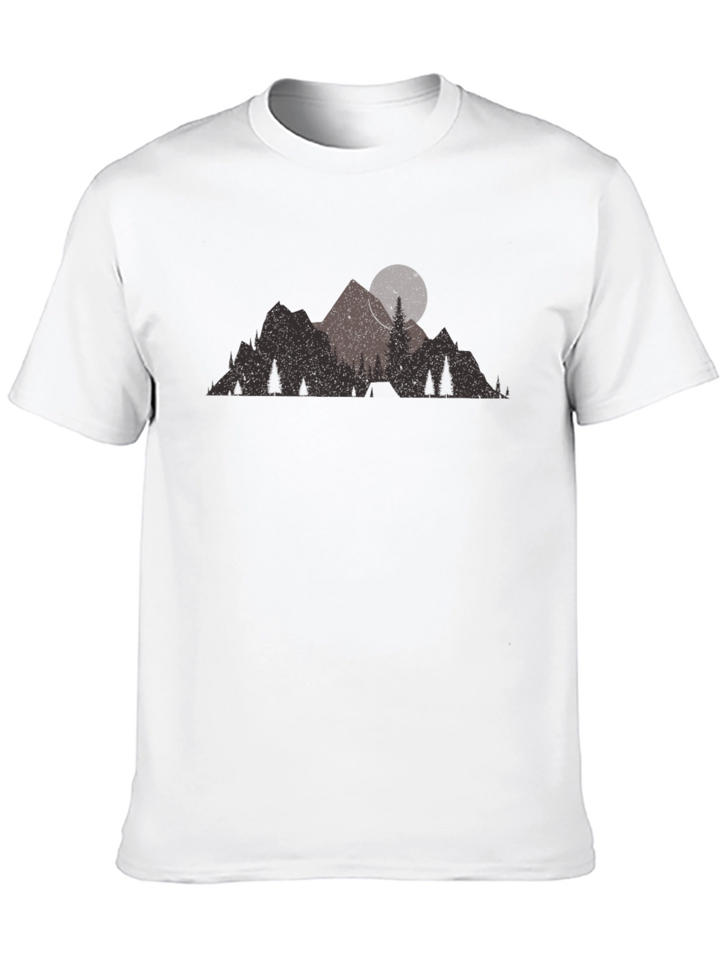 Mountain Scene Black Graphic T-Shirt