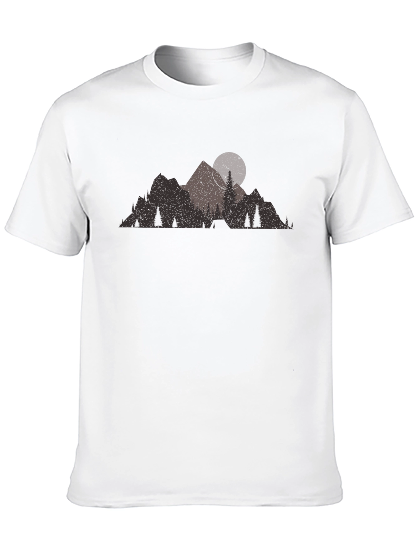 Mountain Scene Black Graphic T-Shirt