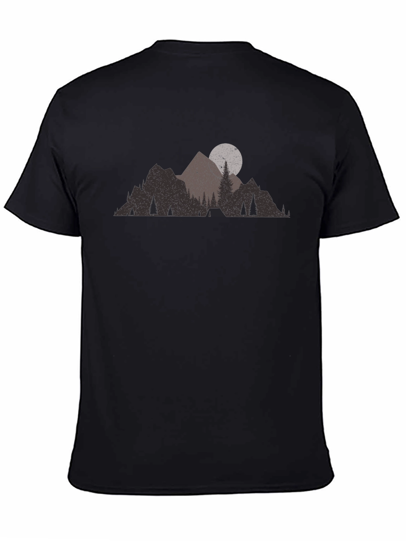 Mountain Scene Black Graphic T-Shirt