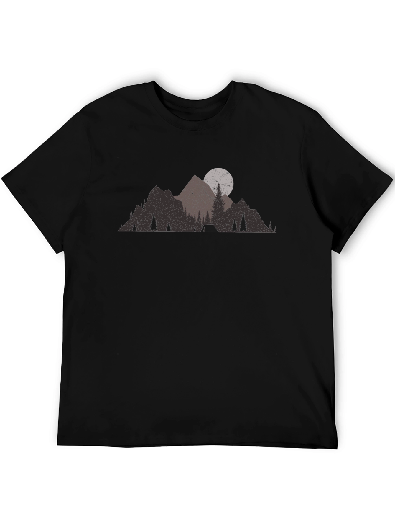 Mountain Scene Black Graphic T-Shirt