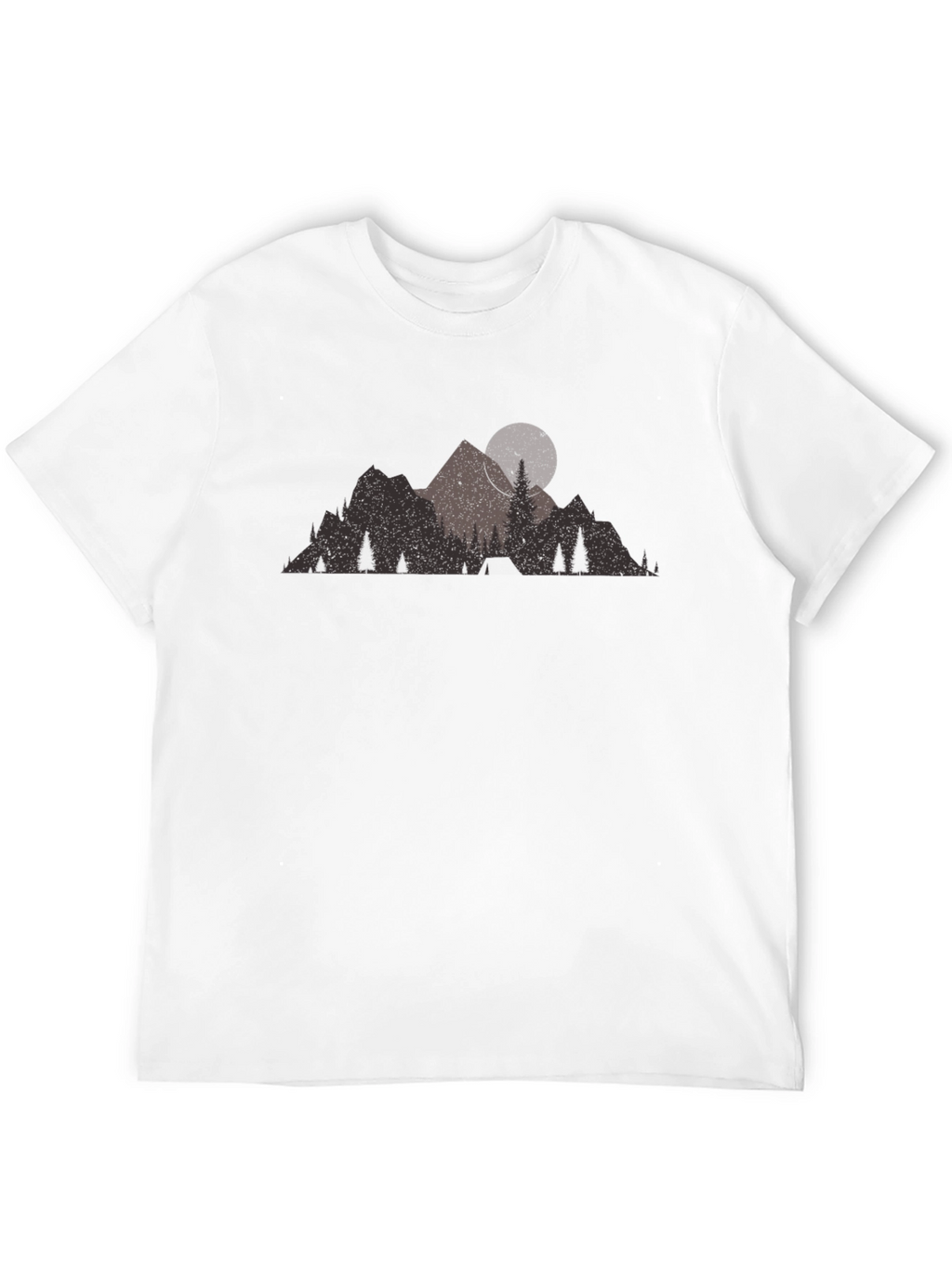 Mountain Scene Black Graphic T-Shirt