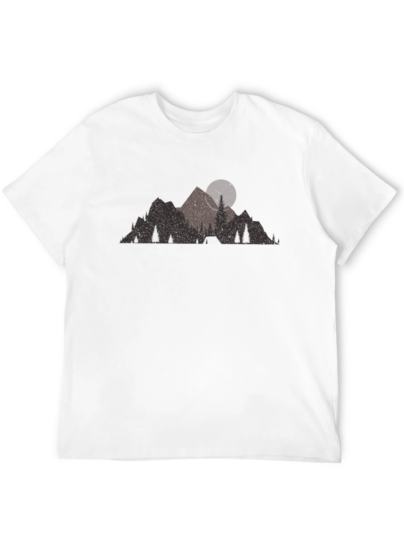 Mountain Scene Black Graphic T-Shirt