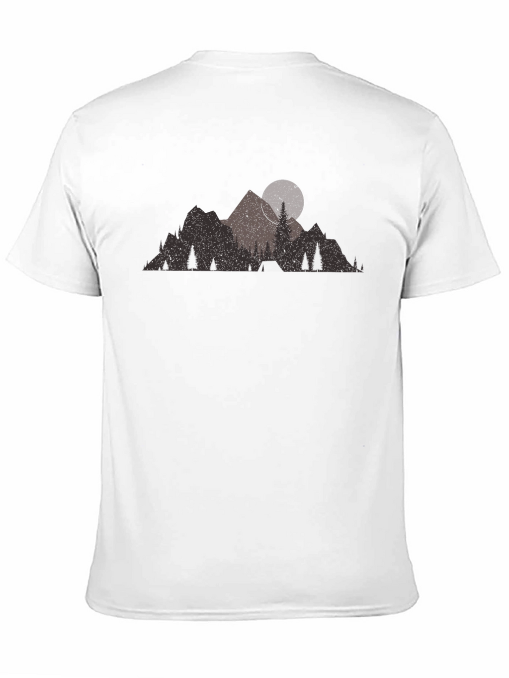 Mountain Scene Black Graphic T-Shirt