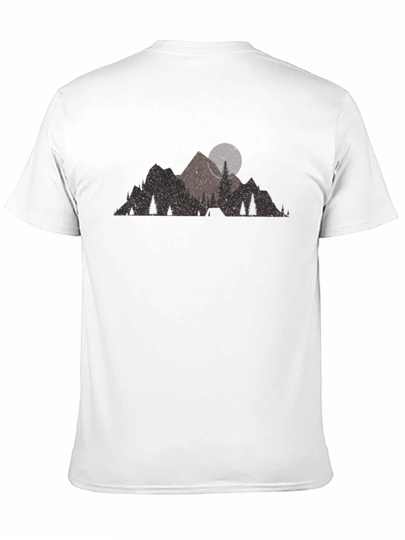 Mountain Scene Black Graphic T-Shirt