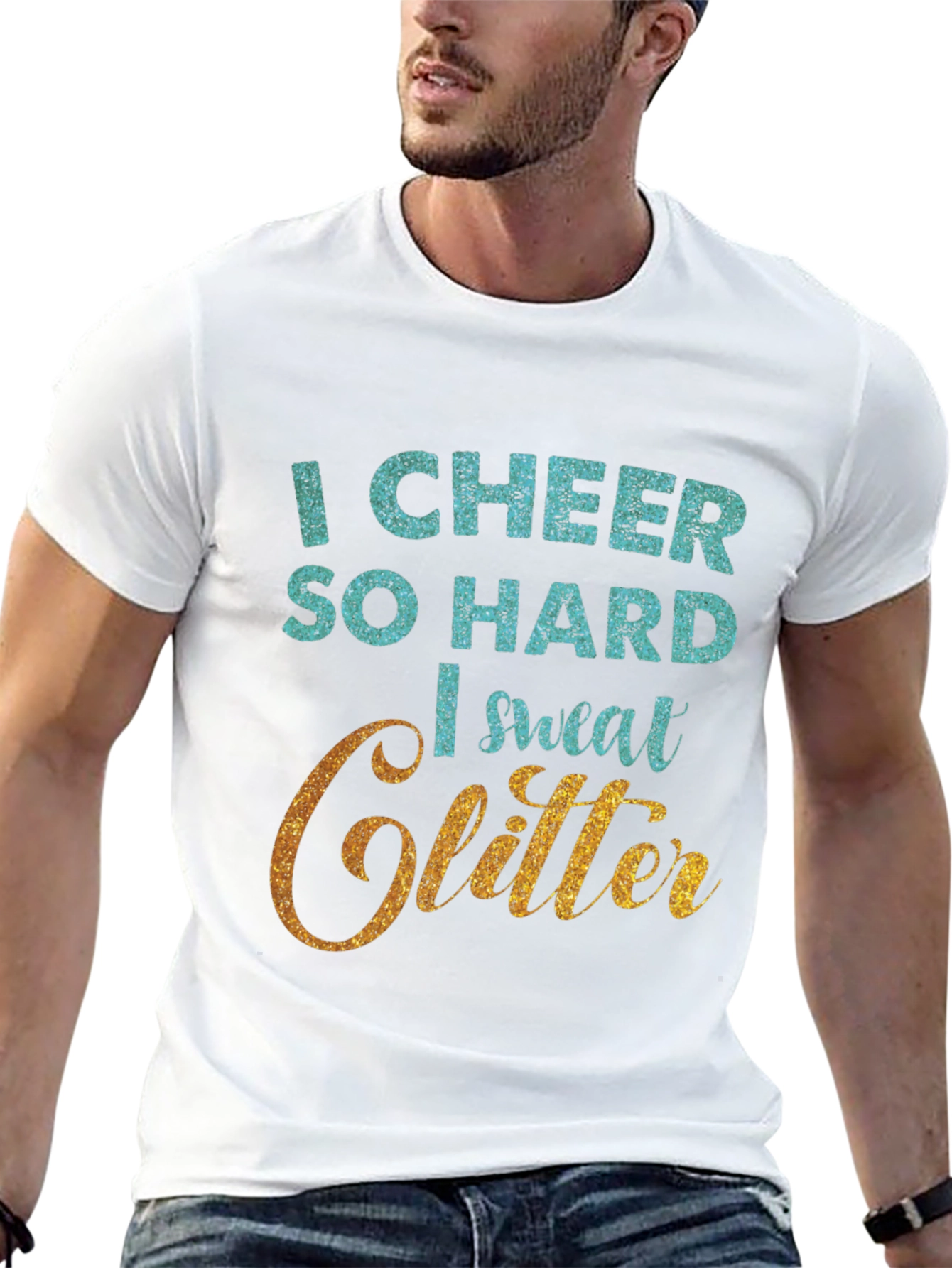 I Cheer So Hard I Sweat Glitter T-Shirt