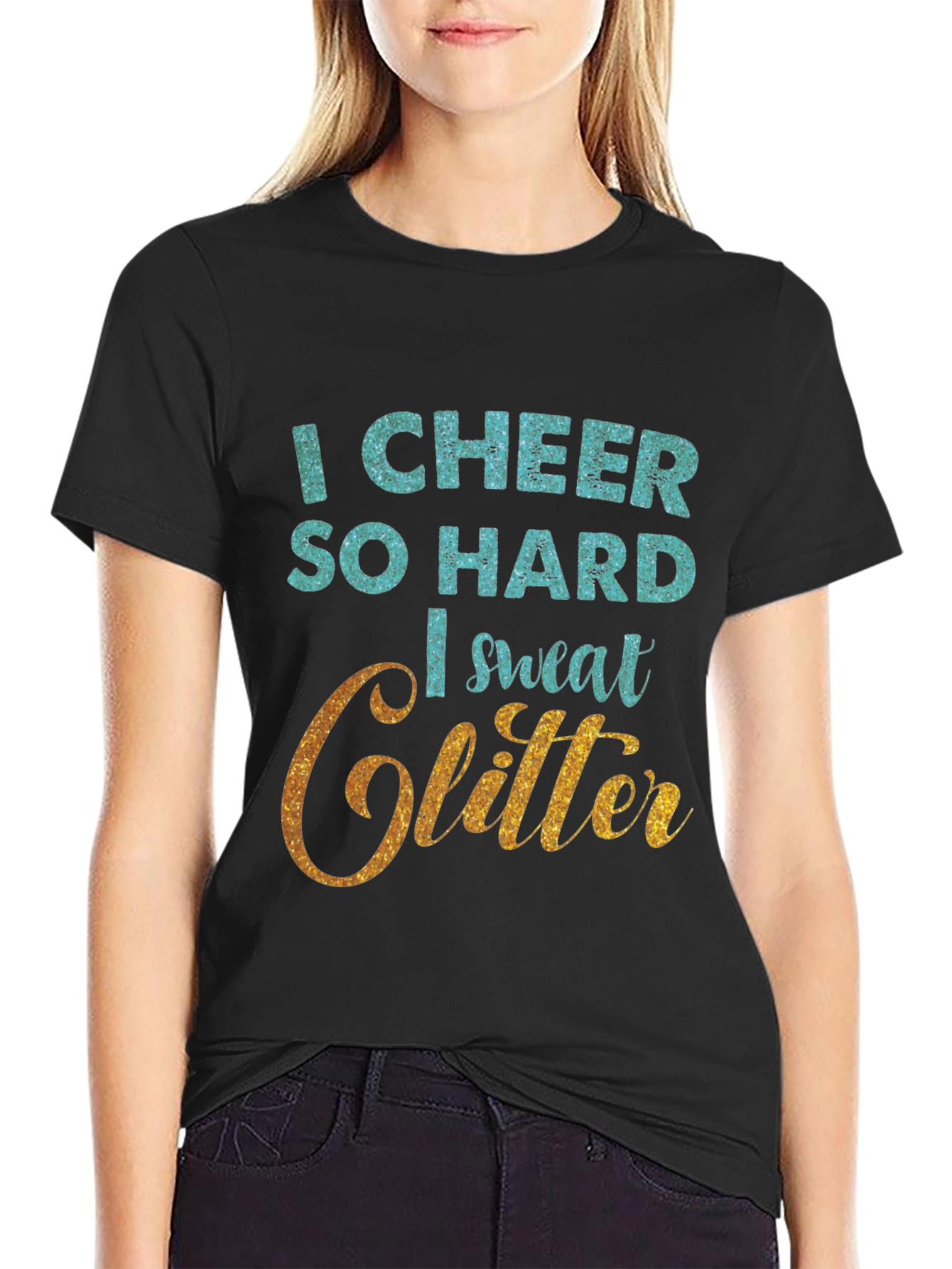 I Cheer So Hard I Sweat Glitter T-Shirt