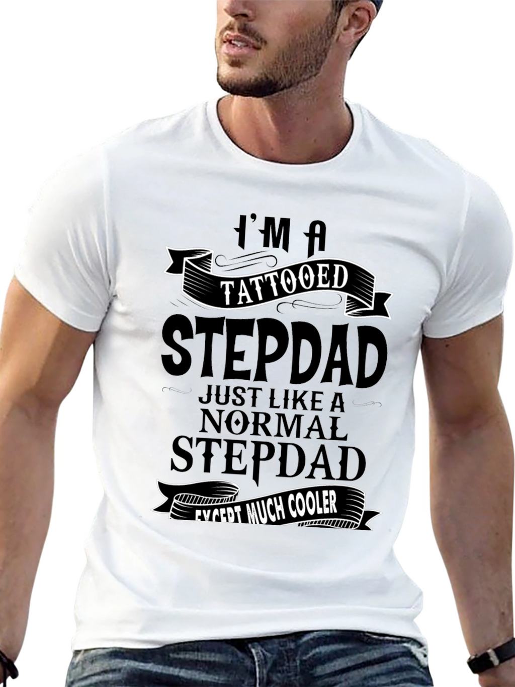 Tattooed Stepdad T-Shirt - Cool Dad Gift