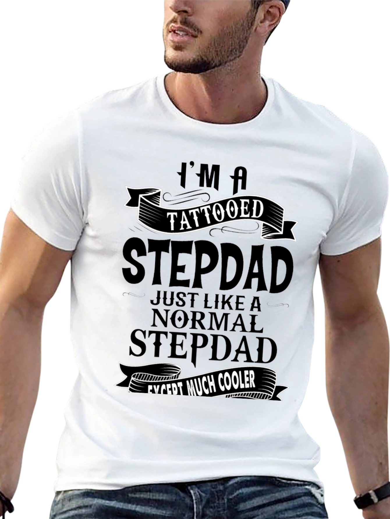 Tattooed Stepdad T-Shirt - Cool Dad Gift