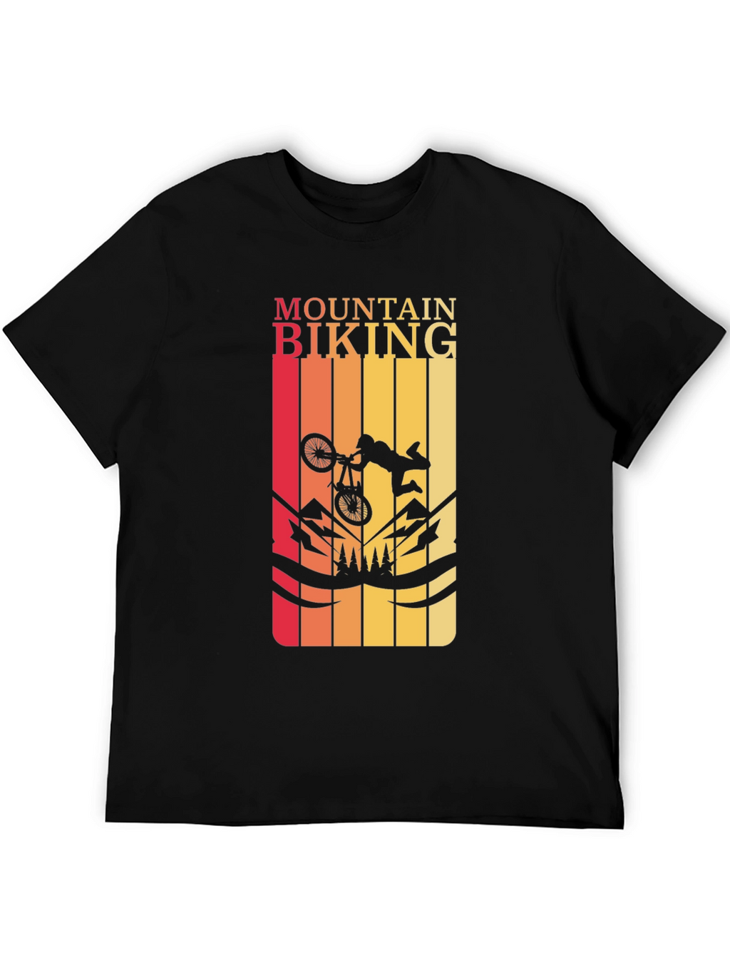 Mountain Biking Graphic Tee - Black T-Shirt