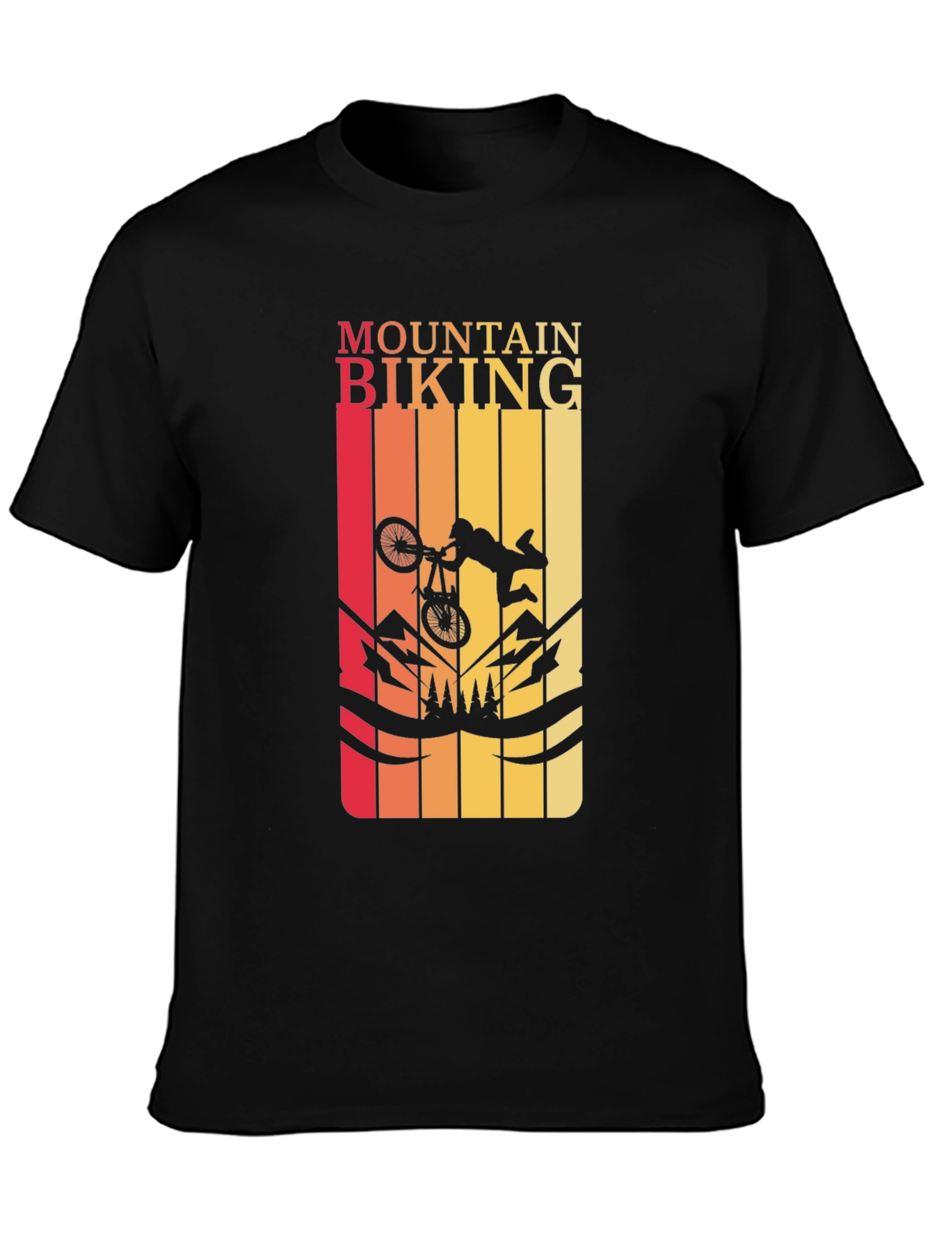 Mountain Biking Graphic Tee - Black T-Shirt