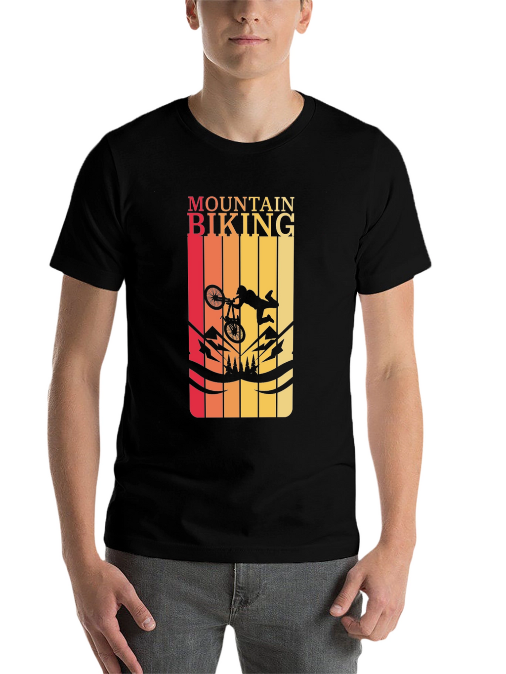 Mountain Biking Graphic Tee - Black T-Shirt