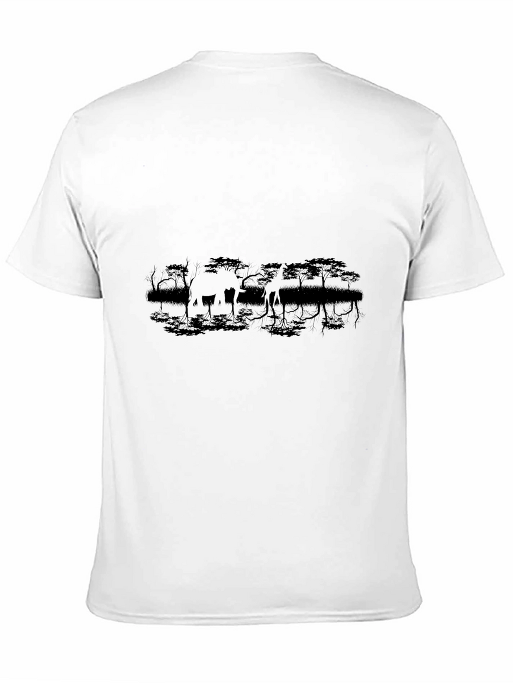 Giraffe Silhouette Black T-Shirt