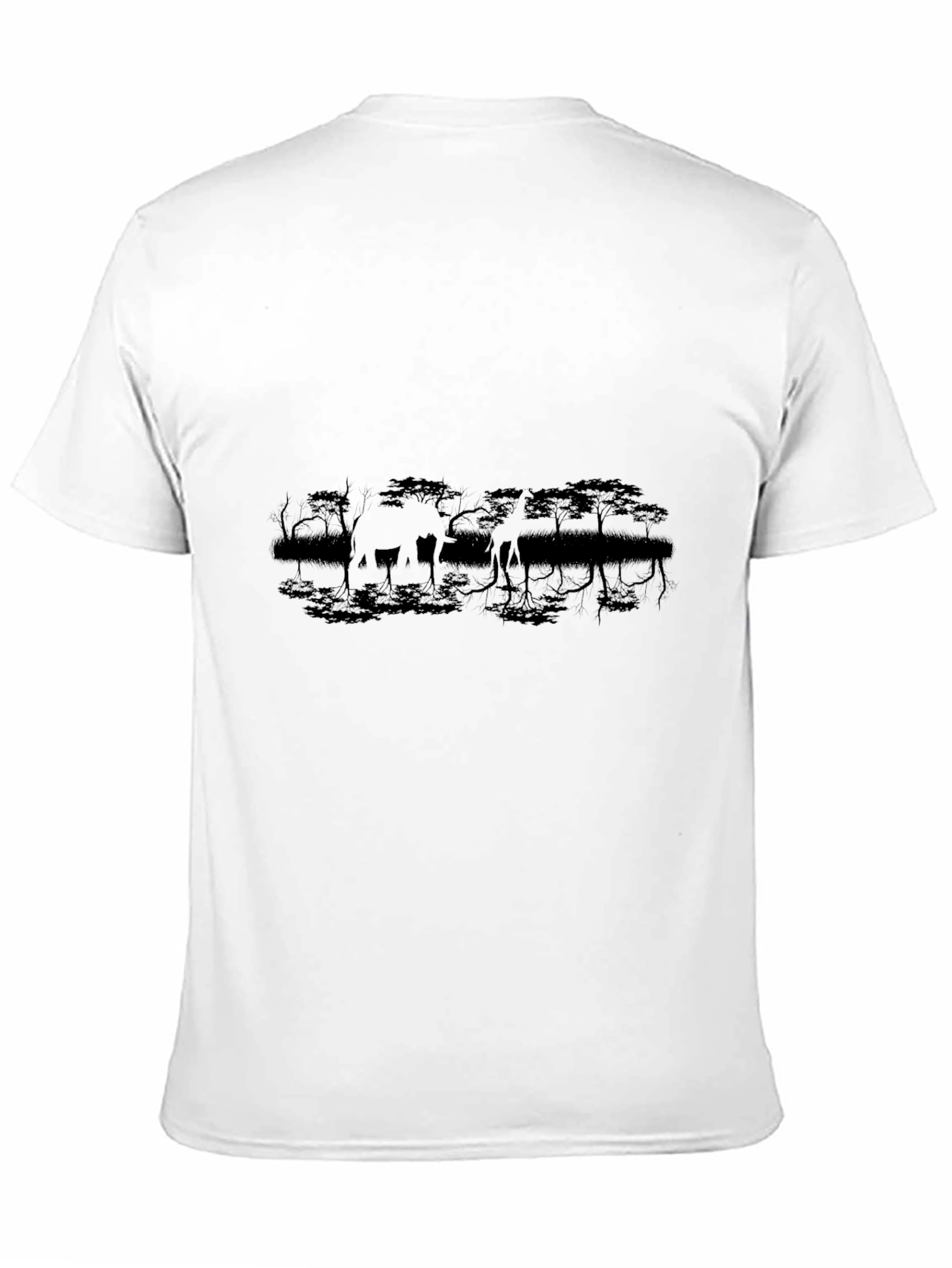 Giraffe Silhouette Black T-Shirt