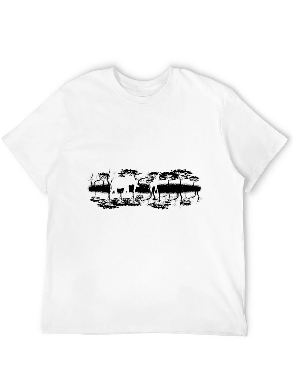 Giraffe Silhouette Black T-Shirt