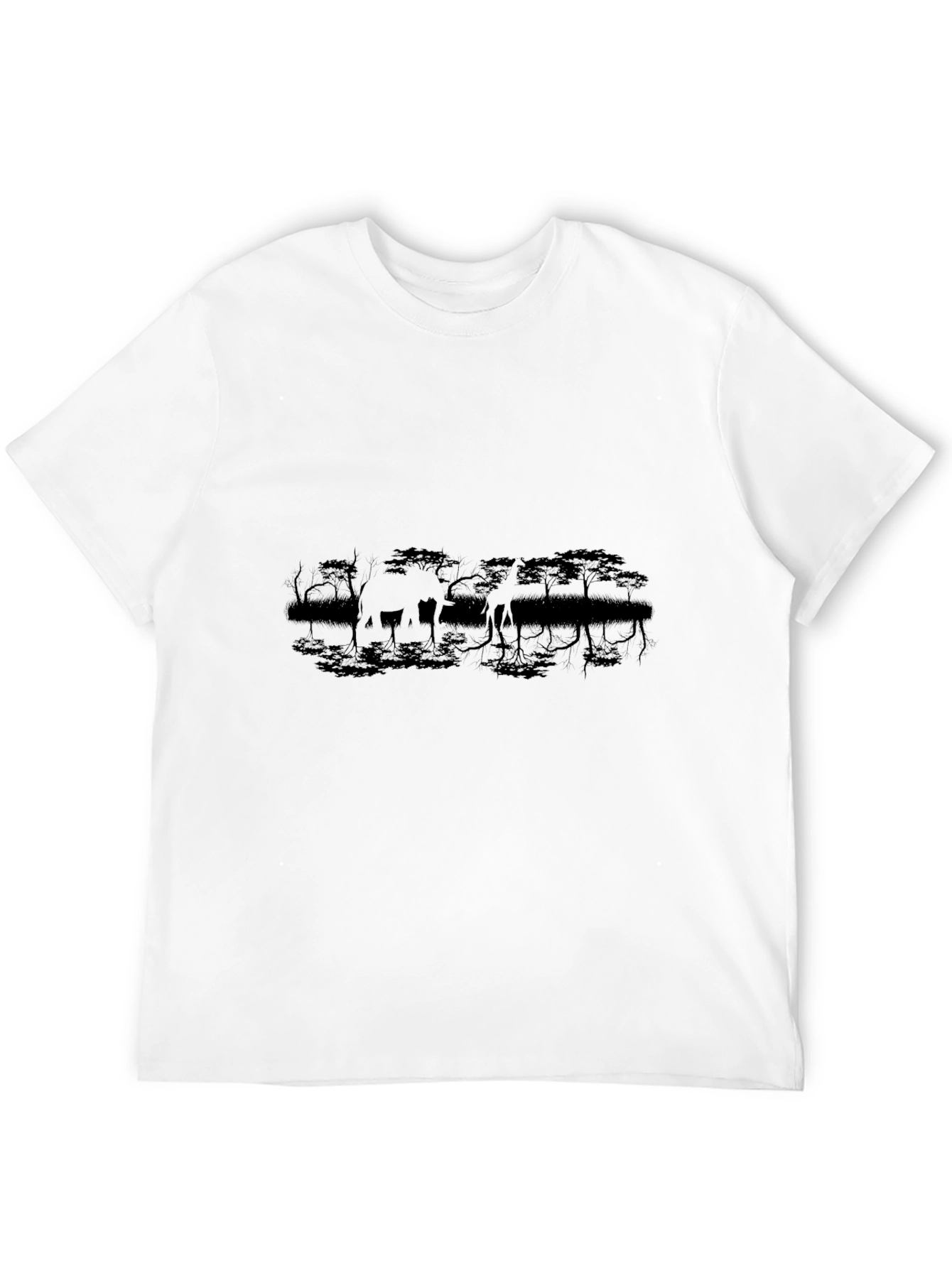 Giraffe Silhouette Black T-Shirt