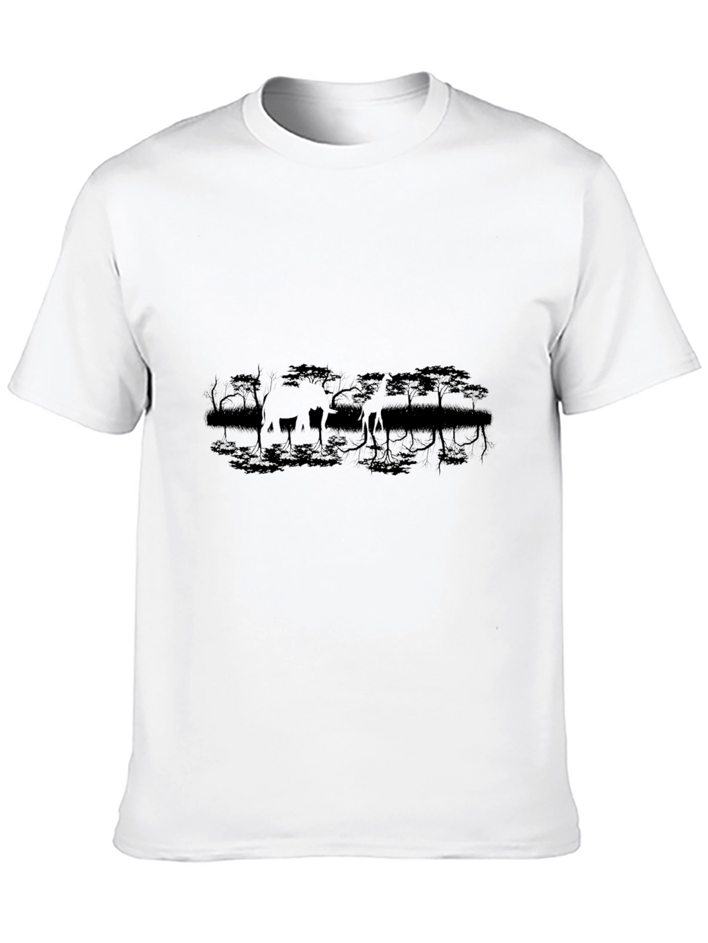 Giraffe Silhouette Black T-Shirt