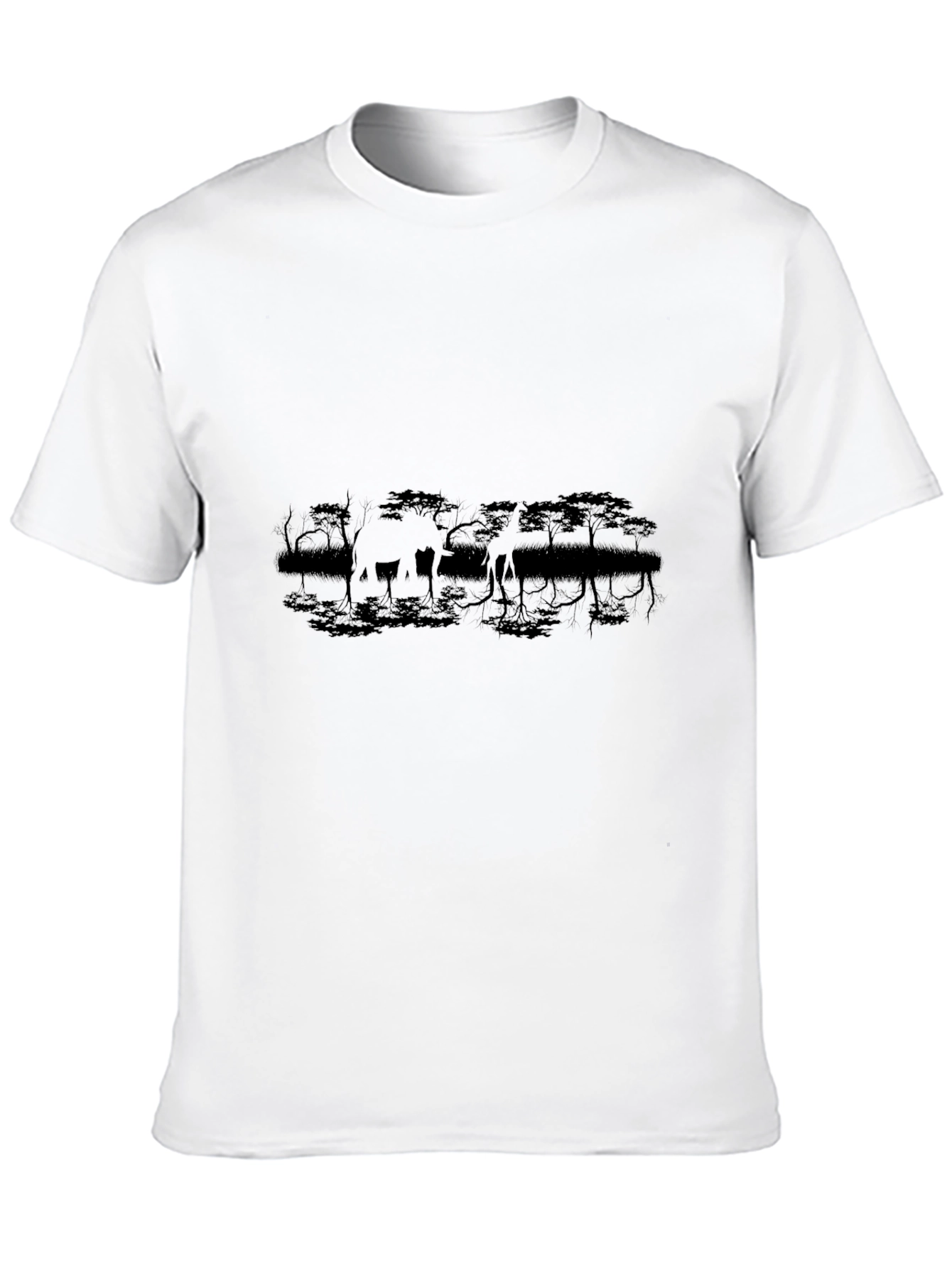Giraffe Silhouette Black T-Shirt