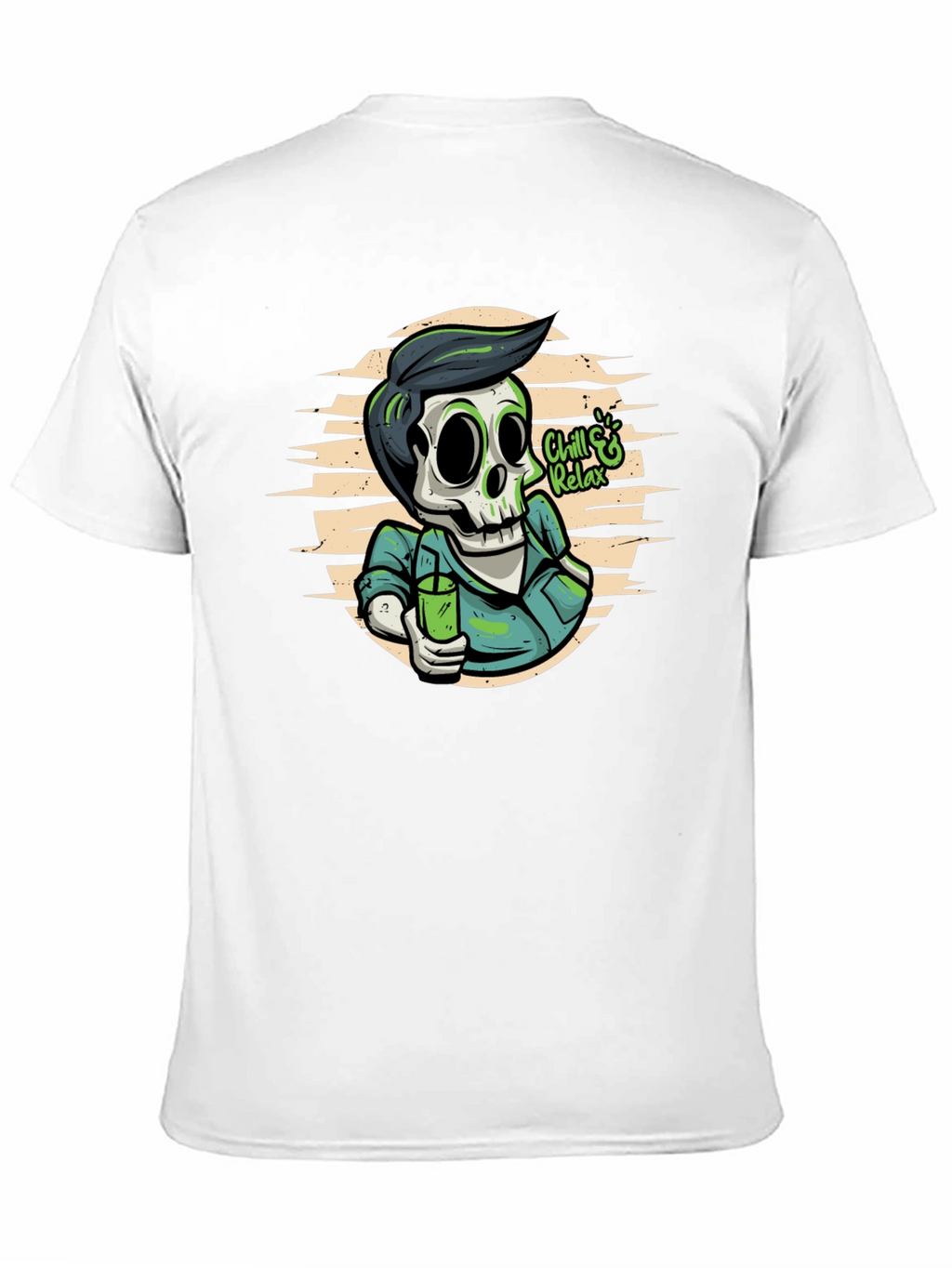 Chill & Relax Skeleton Graphic Tee - Black