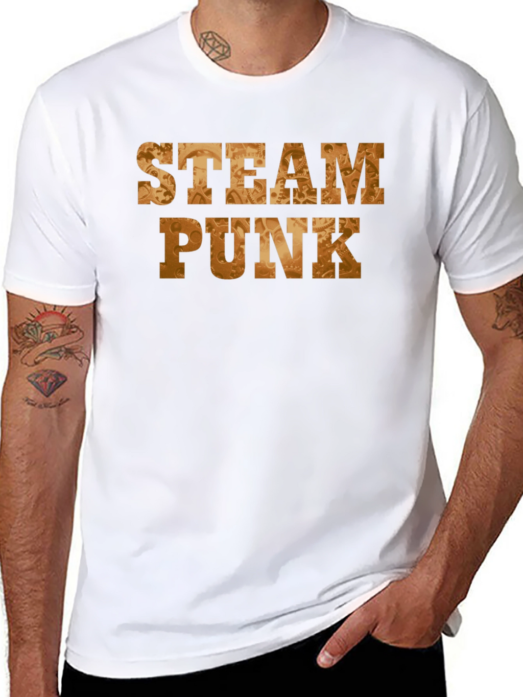 Steampunk Gear Graphic Black T-Shirt