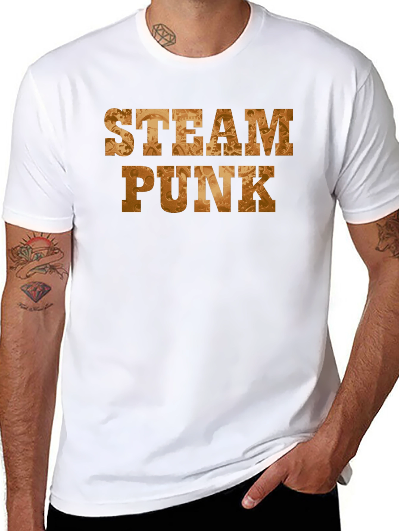 Steampunk Gear Graphic Black T-Shirt