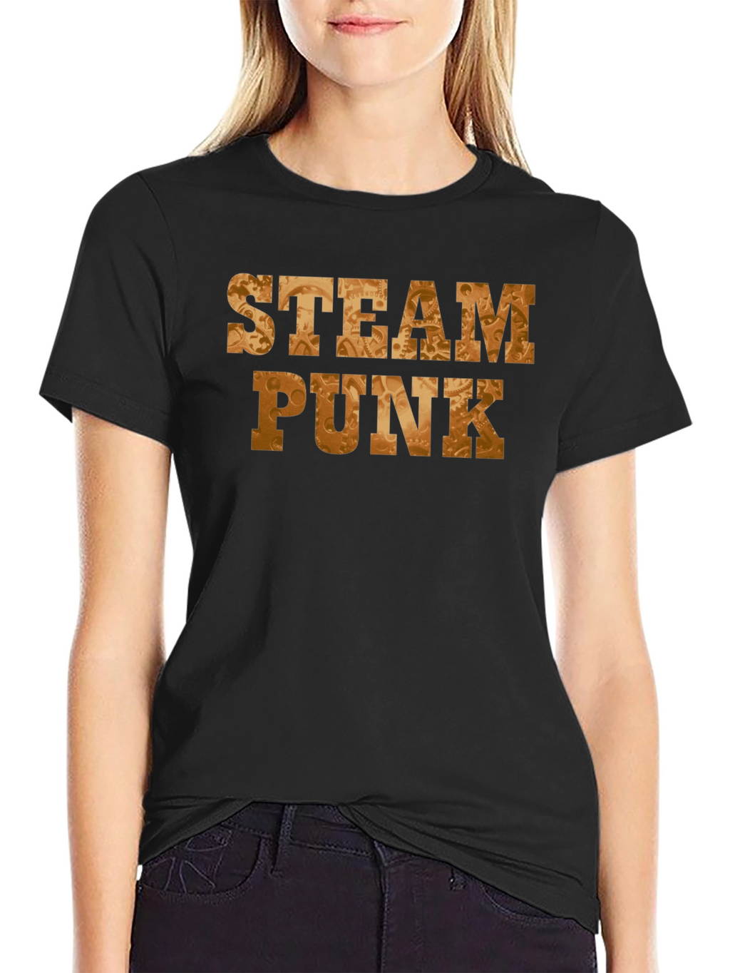 Steampunk Gear Graphic Black T-Shirt