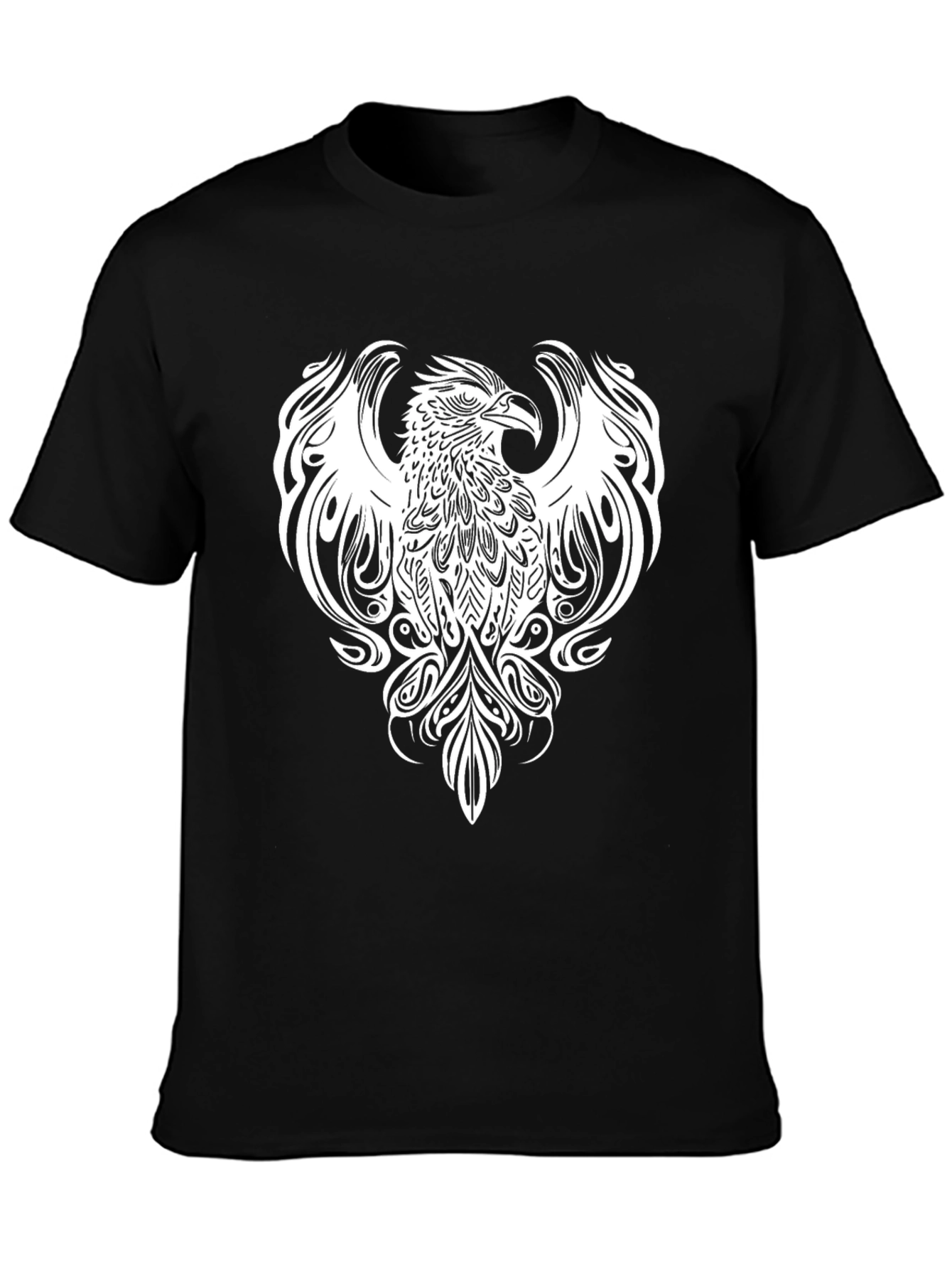 Phoenix Graphic Tee - Stylish Black Cotton Blend Shirt