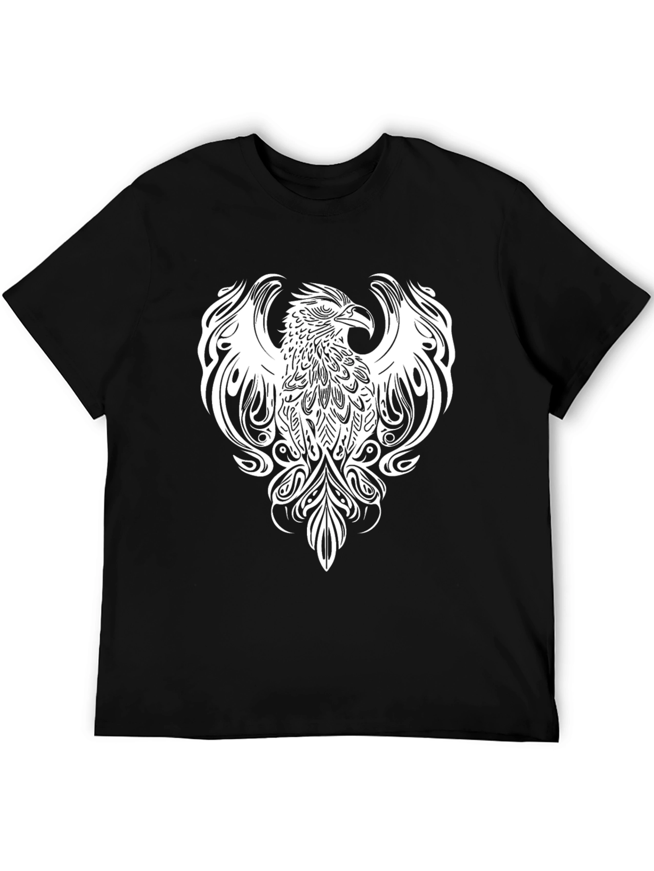 Phoenix Graphic Tee - Stylish Black Cotton Blend Shirt