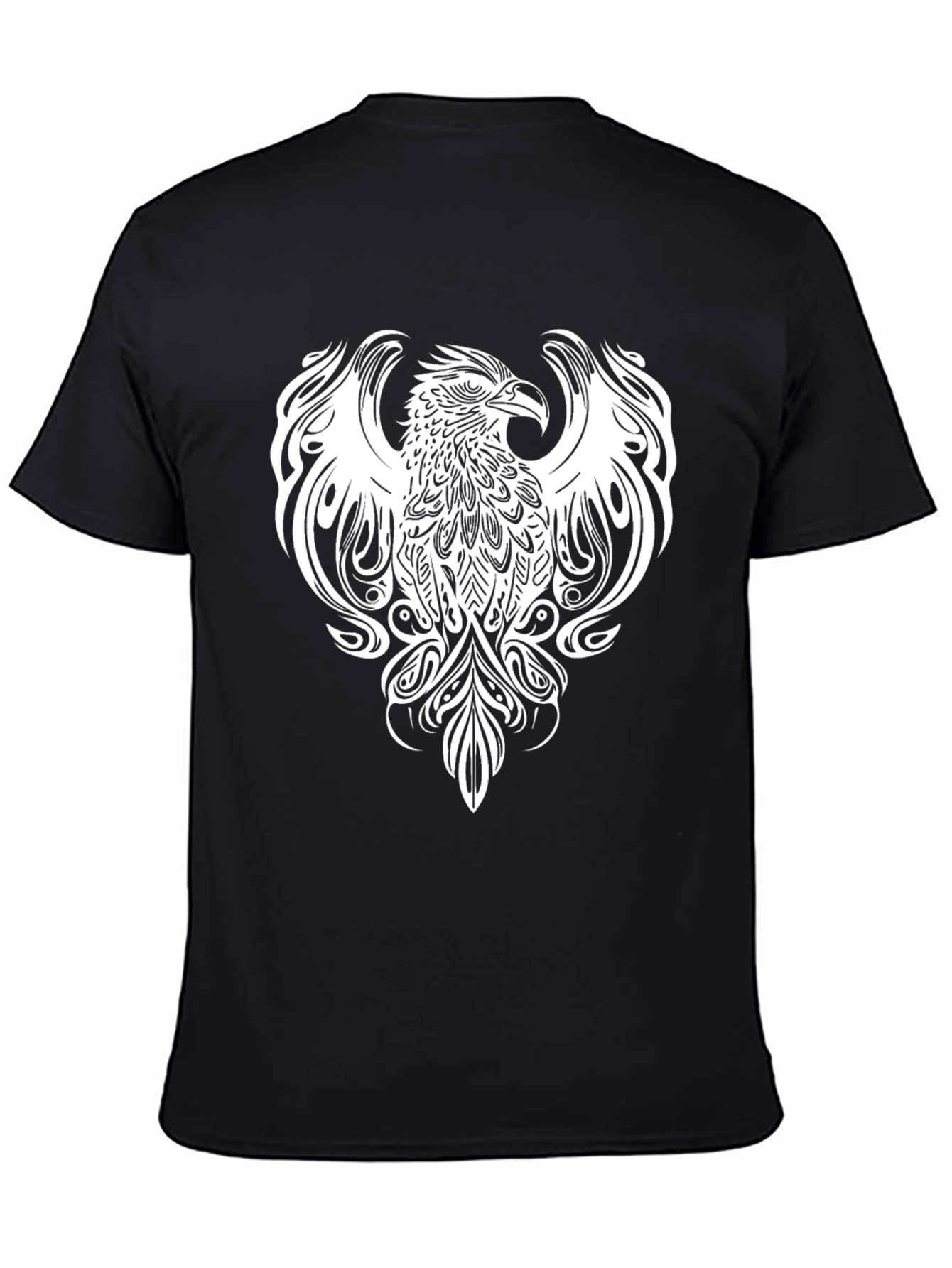 Phoenix Graphic Tee - Stylish Black Cotton Blend Shirt