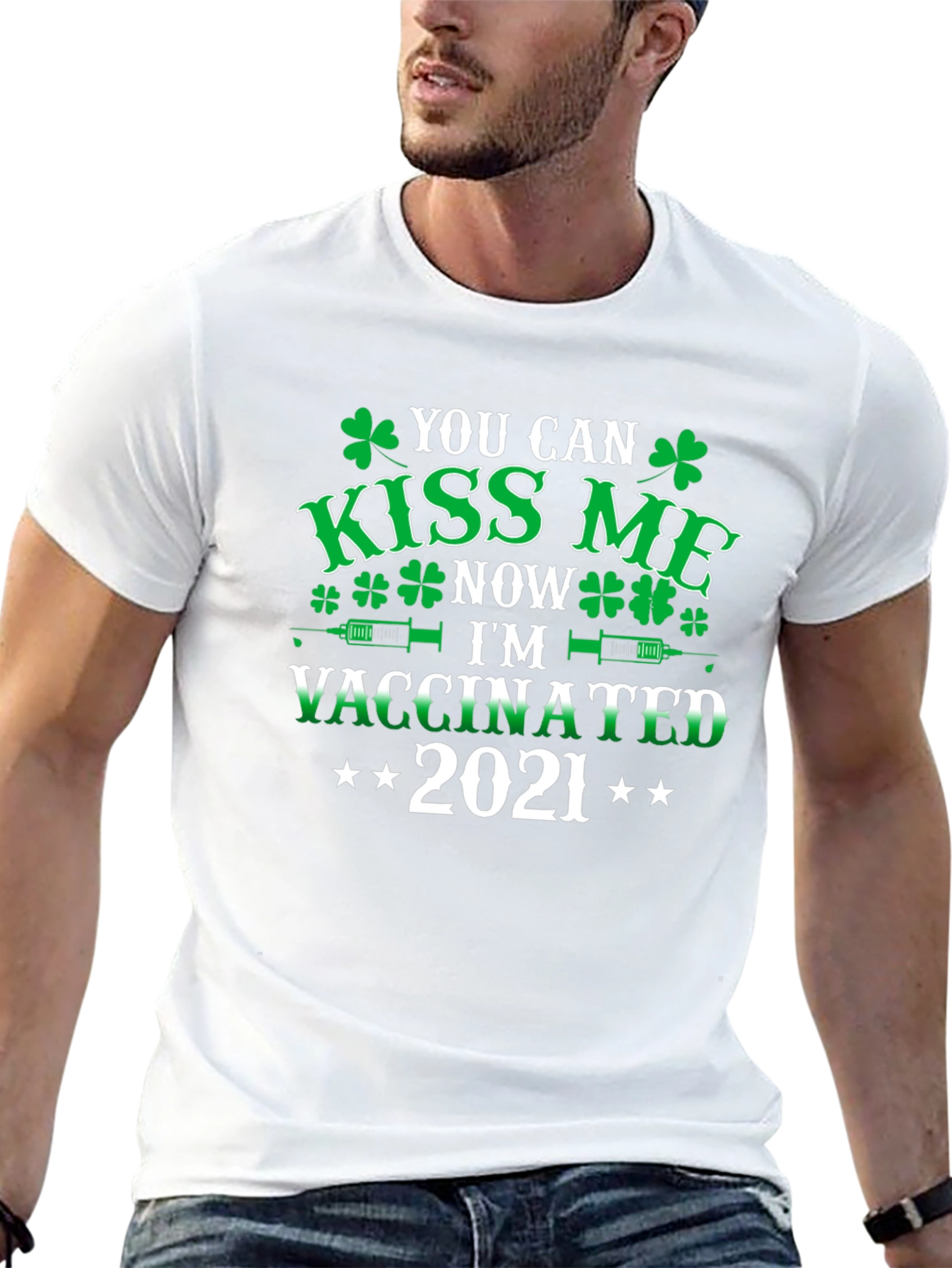 Kiss Me Im Vaccinated 2021 St. Patricks Day Tee