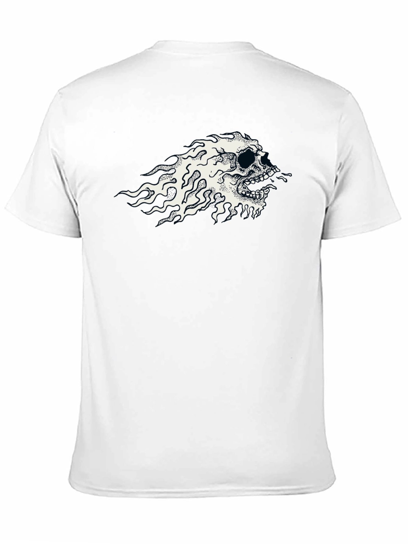 Flaming Skull Graphic Black T-Shirt